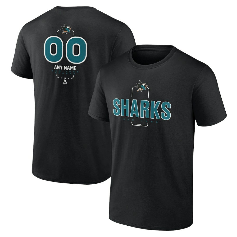 San Jose Sharks Personalized Name & Number Midfielder T-Shirt - Black - NHL 202441382