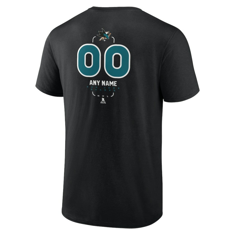 San Jose Sharks Personalized Name & Number Midfielder T-Shirt - Black - NHL 202441382
