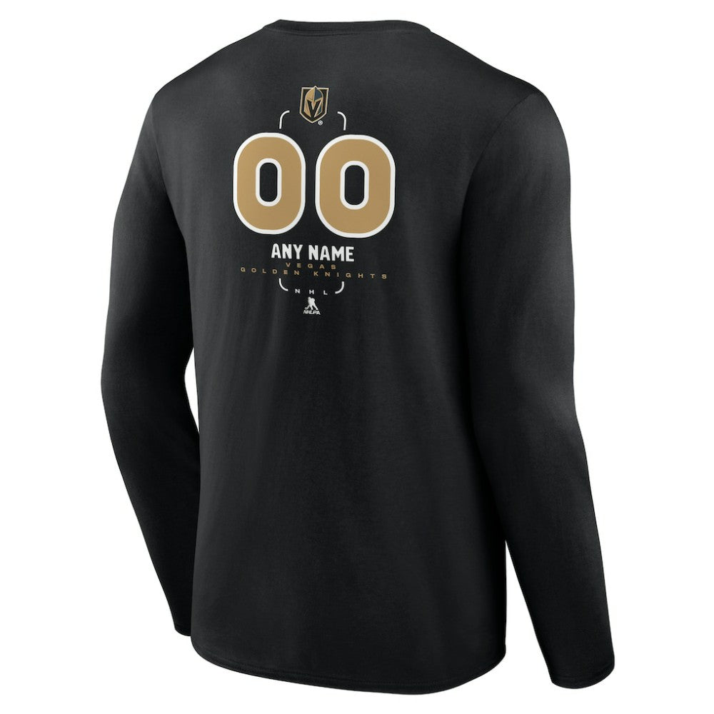 Vegas Golden Knights Personalized Name & Number Midfielder Long Sleeve T-Shirt - Black - NHL 202441385