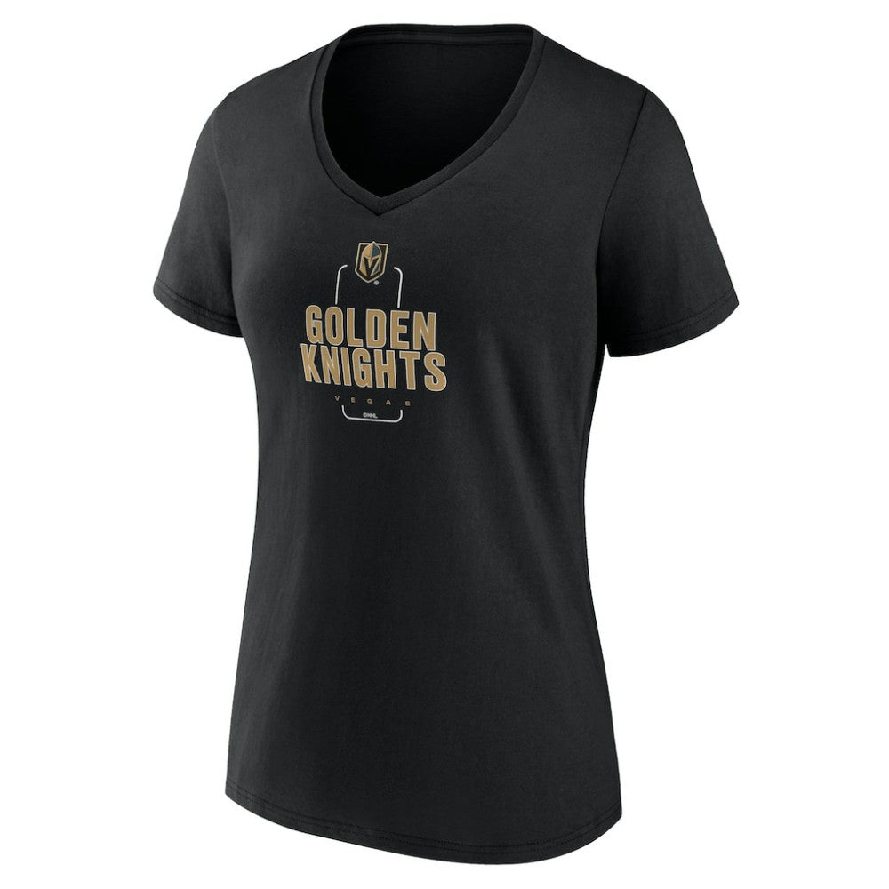Vegas Golden Knights Women's Personalized Name & Number Midfielder V-Neck T-Shirt - Black - NHL 202441389