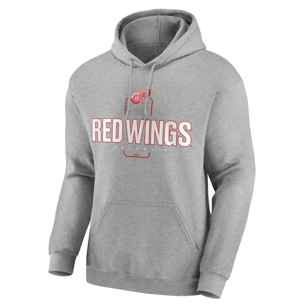 Detroit Red Wings Personalized Name & Number Midfielder Pullover Hoodie - Gray - NHL 202447069