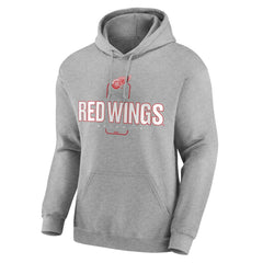 Detroit Red Wings Personalized Name & Number Midfielder Pullover Hoodie - Gray - NHL 202447069