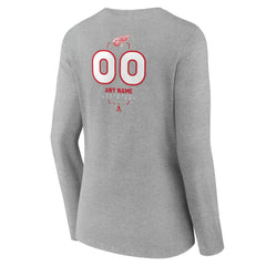 Detroit Red Wings Women's Personalized Name & Number Midfielder Long Sleeve V-Neck T-Shirt - Gray - NHL 202447071