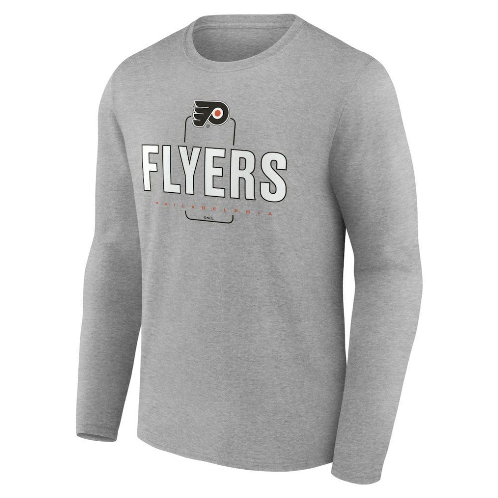 Philadelphia Flyers Personalized Name & Number Midfielder Long Sleeve T-Shirt - Gray - NHL 202447073