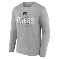 Philadelphia Flyers Personalized Name & Number Midfielder Long Sleeve T-Shirt - Gray - NHL 202447073