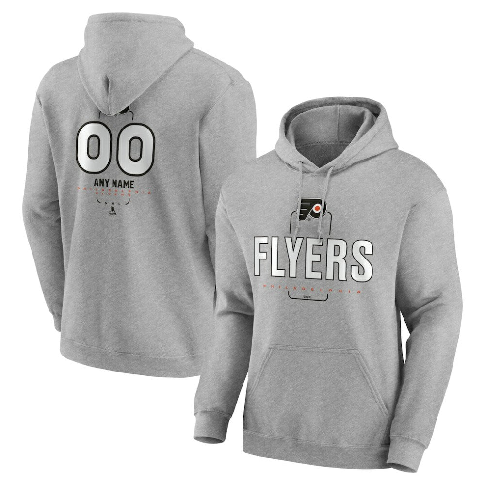Philadelphia Flyers Personalized Name & Number Midfielder Pullover Hoodie - Gray - NHL 202447074