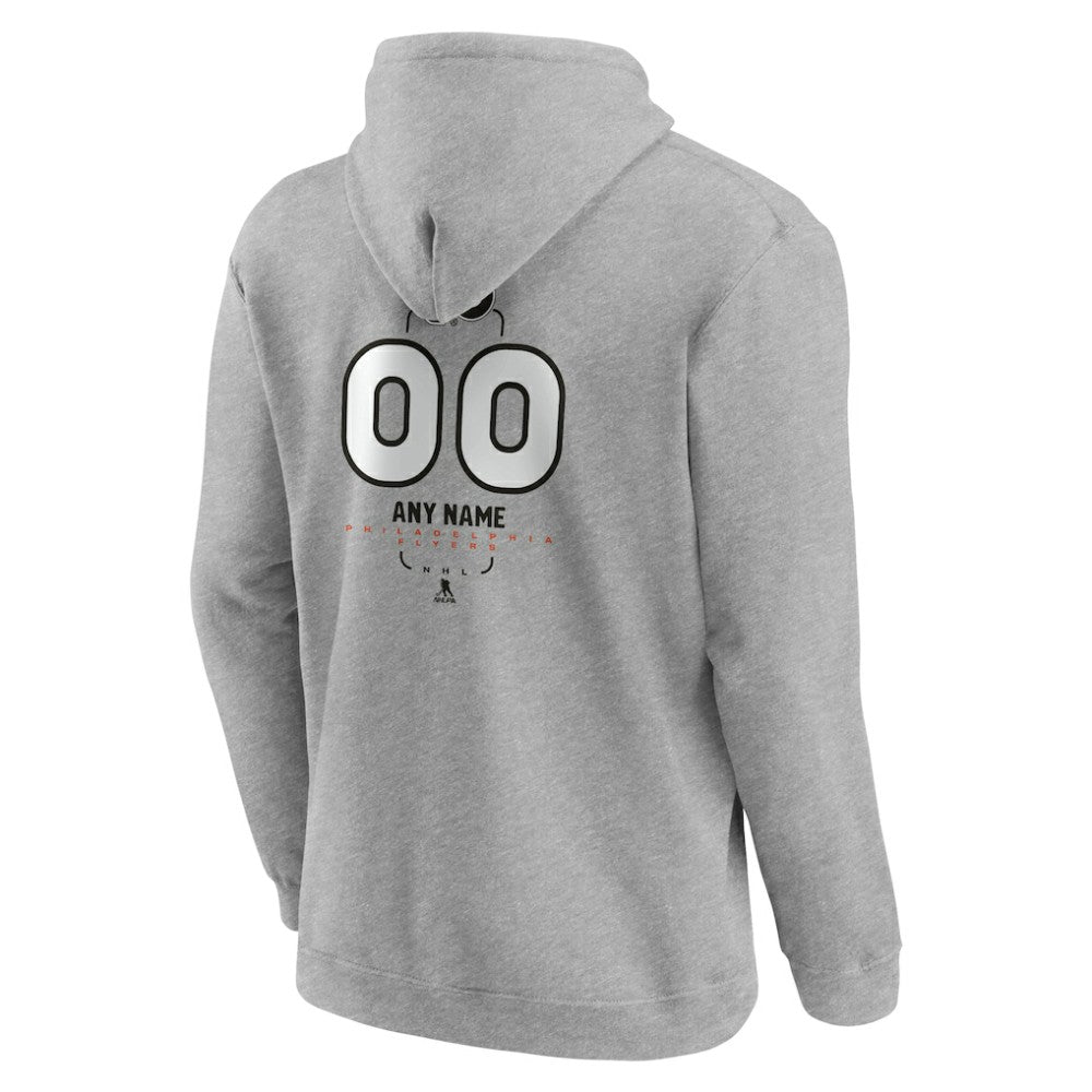 Philadelphia Flyers Personalized Name & Number Midfielder Pullover Hoodie - Gray - NHL 202447074
