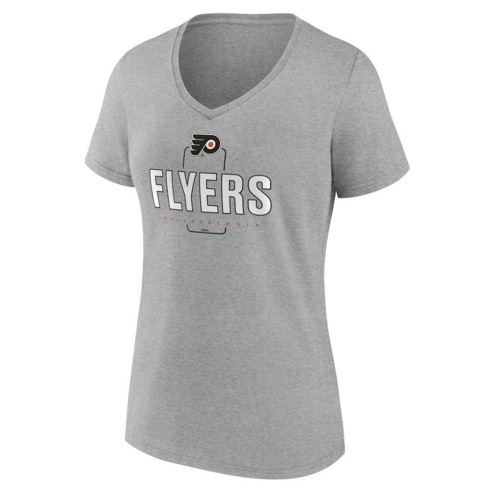 Philadelphia Flyers Women's Personalized Name & Number Midfielder V-Neck T-Shirt - Gray - NHL 202447077