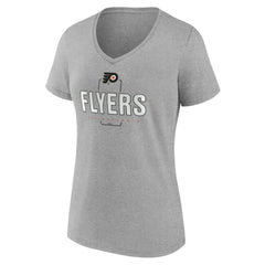 Philadelphia Flyers Women's Personalized Name & Number Midfielder V-Neck T-Shirt - Gray - NHL 202447077