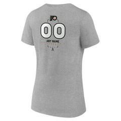 Philadelphia Flyers Women's Personalized Name & Number Midfielder V-Neck T-Shirt - Gray - NHL 202447077