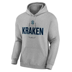 Seattle Kraken Personalized Name & Number Midfielder Pullover Hoodie - Gray - NHL 202447079