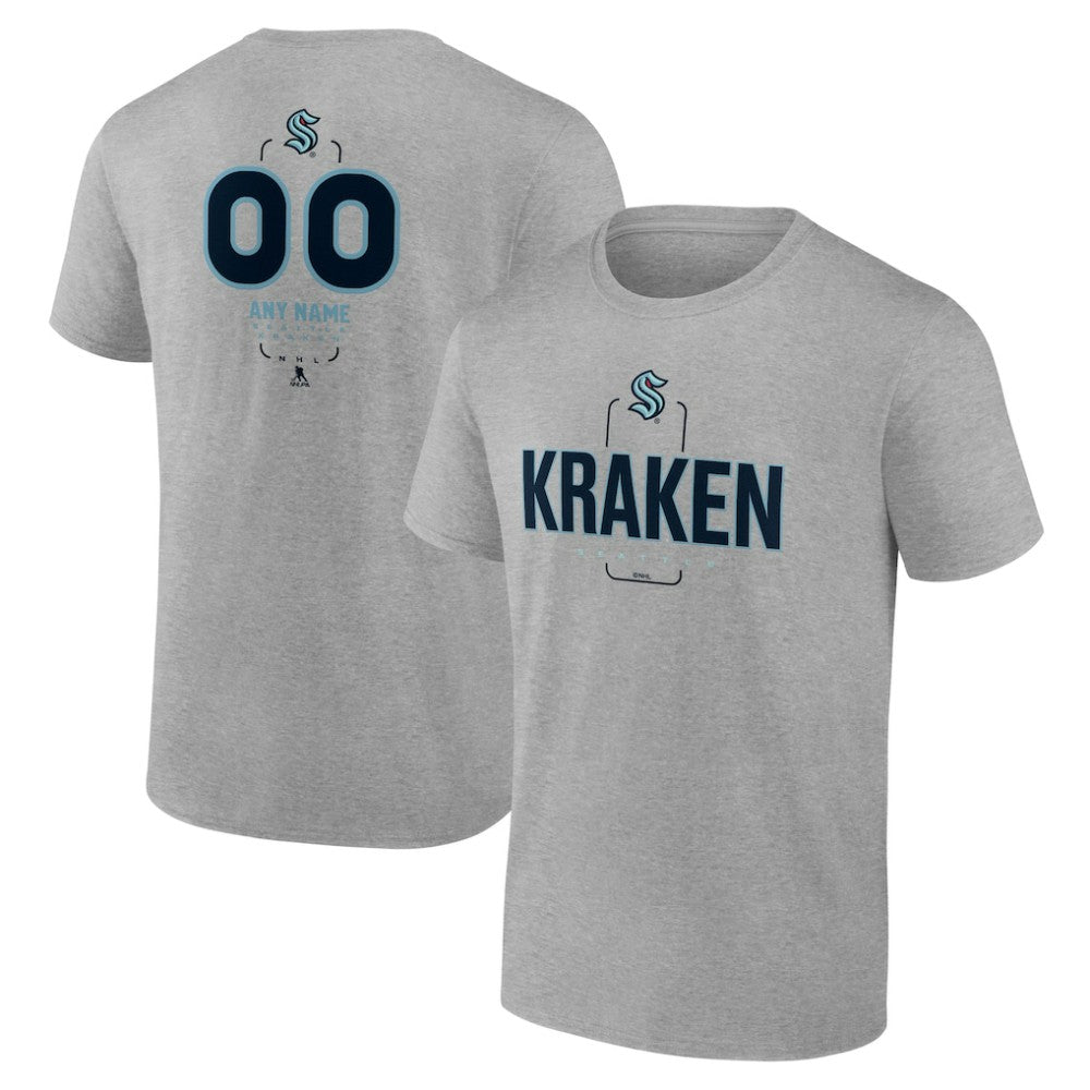 Seattle Kraken Personalized Name & Number Midfielder T-Shirt - Gray - NHL 202447080