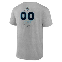 Seattle Kraken Personalized Name & Number Midfielder T-Shirt - Gray - NHL 202447080