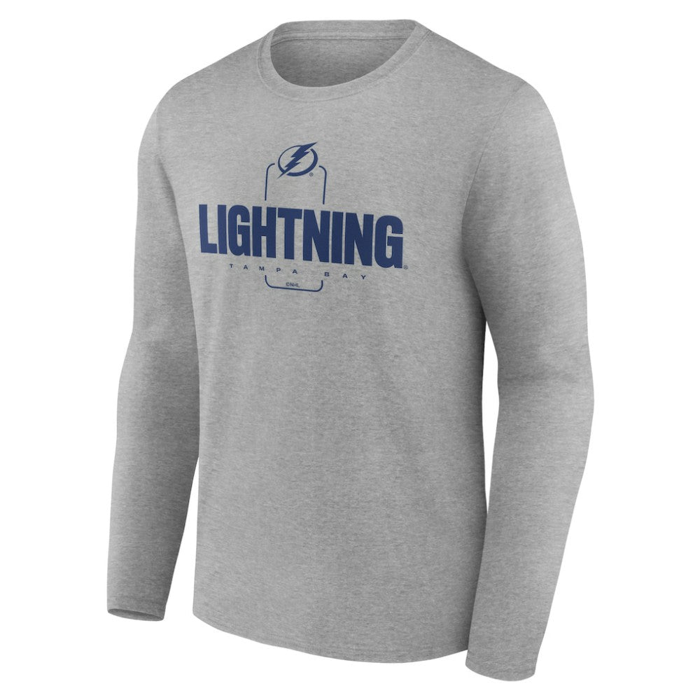 Tampa Bay Lightning Personalized Name & Number Midfielder Long Sleeve T-Shirt - Gray - NHL 202447083