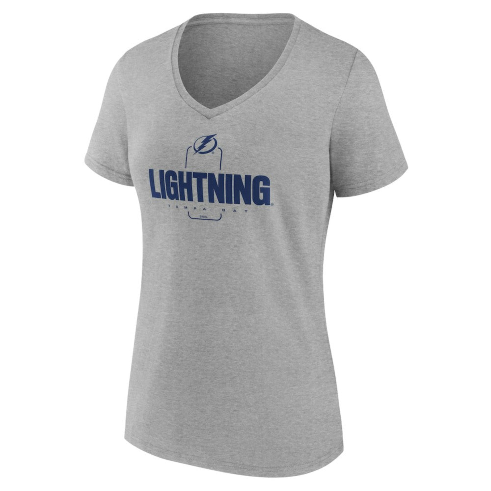 Tampa Bay Lightning Women's Personalized Name & Number Midfielder V-Neck T-Shirt - Gray - NHL 202447087