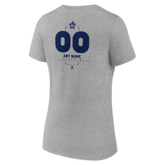 Toronto Maple Leafs Women's Personalized Name & Number Midfielder V-Neck T-Shirt - Gray - NHL 202447092