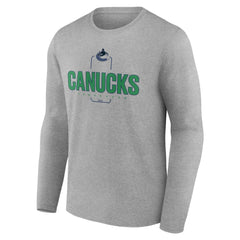 Vancouver Canucks Personalized Name & Number Midfielder Long Sleeve T-Shirt - Gray - NHL 202447093