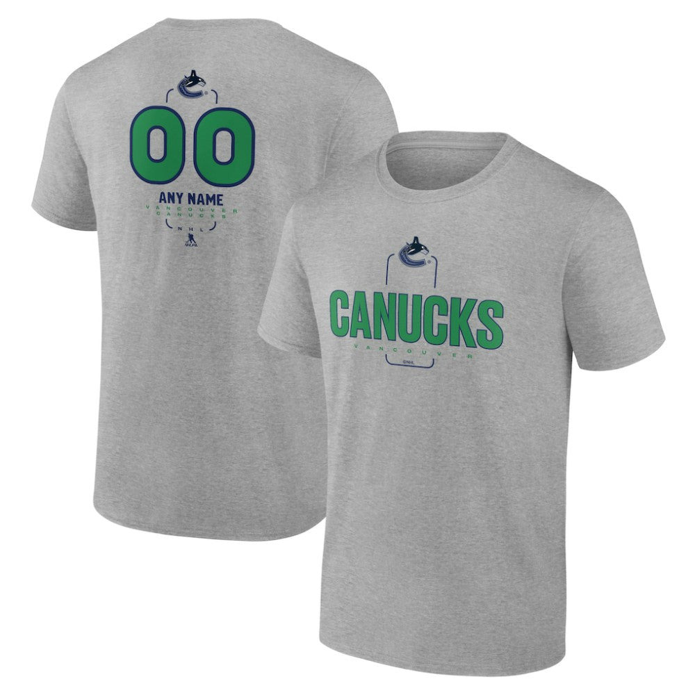 Vancouver Canucks Personalized Name & Number Midfielder T-Shirt - Gray - NHL 202447095