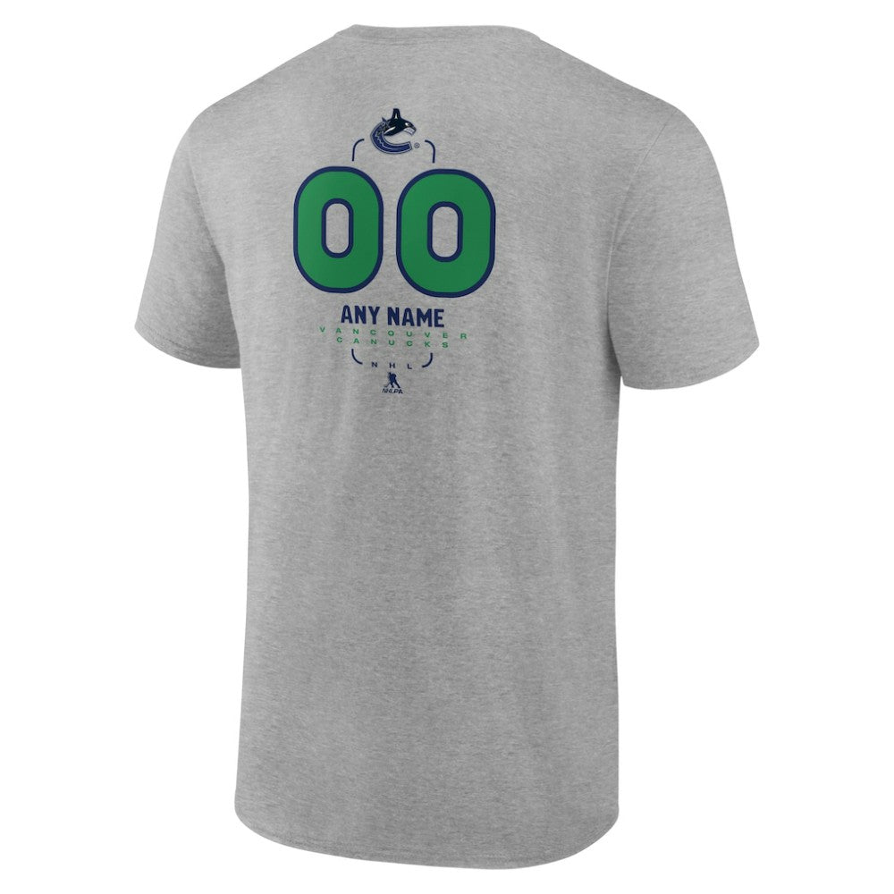 Vancouver Canucks Personalized Name & Number Midfielder T-Shirt - Gray - NHL 202447095