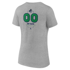 Vancouver Canucks Women's Personalized Name & Number Midfielder V-Neck T-Shirt - Gray - NHL 202447097