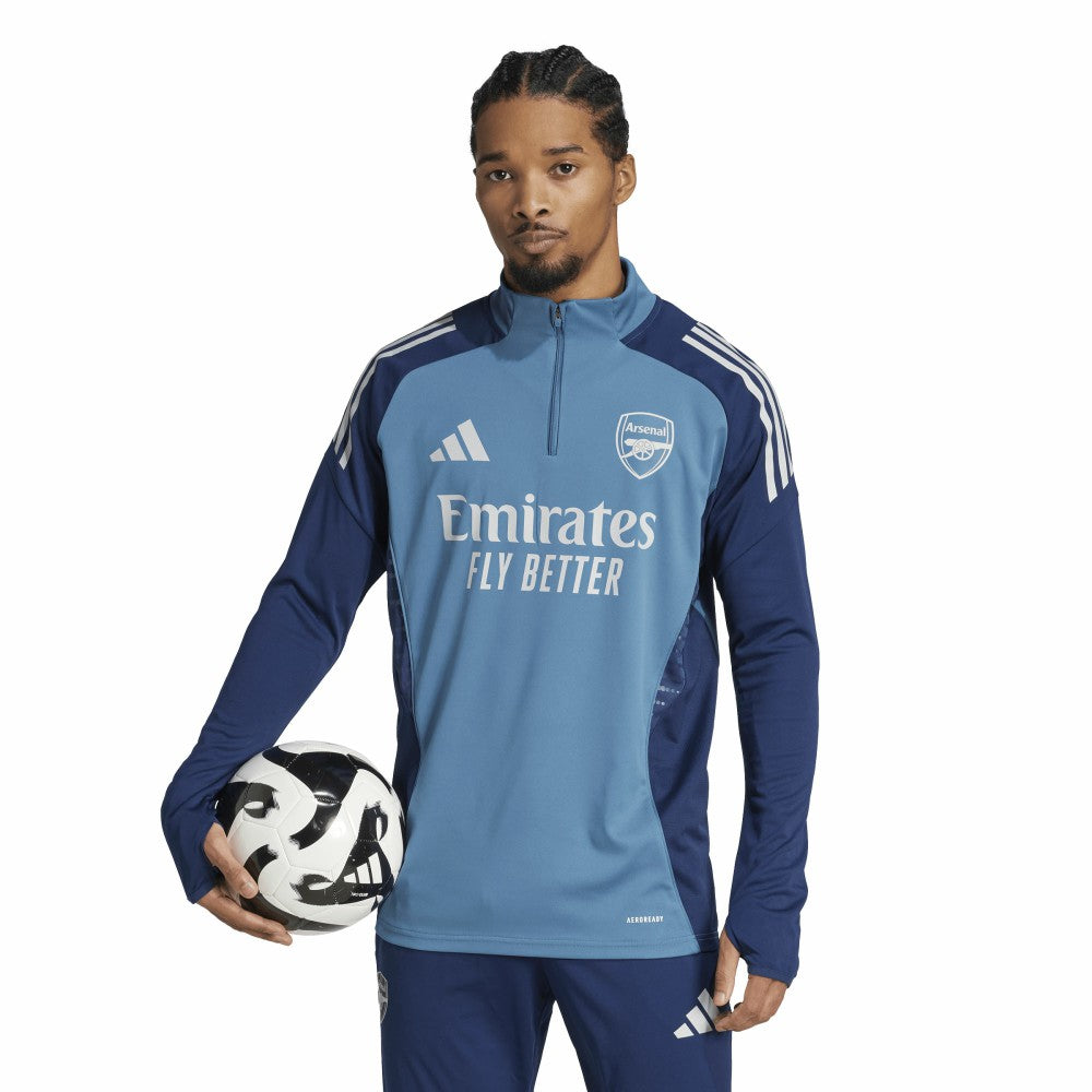 Arsenal 2025/26 AEROREADY Raglan Quarter-Zip Training Top Light Blue - Adidas