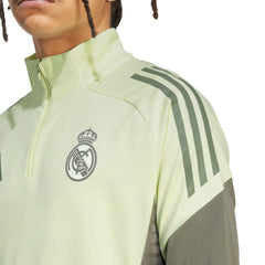 Real Madrid 2025/26 AEROREADY Raglan Quarter-Zip Training Pullover Green - Adidas