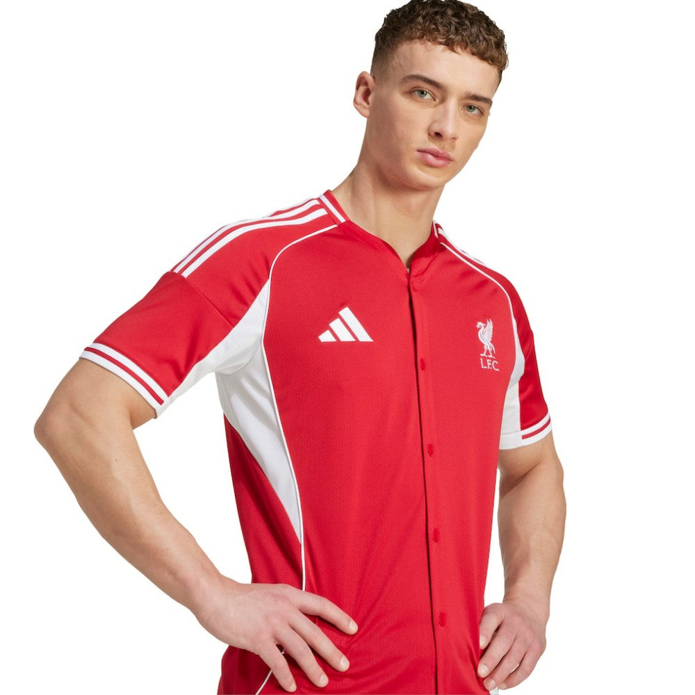 Liverpool Full-Button Baseball Jersey Red - Adidas Discount