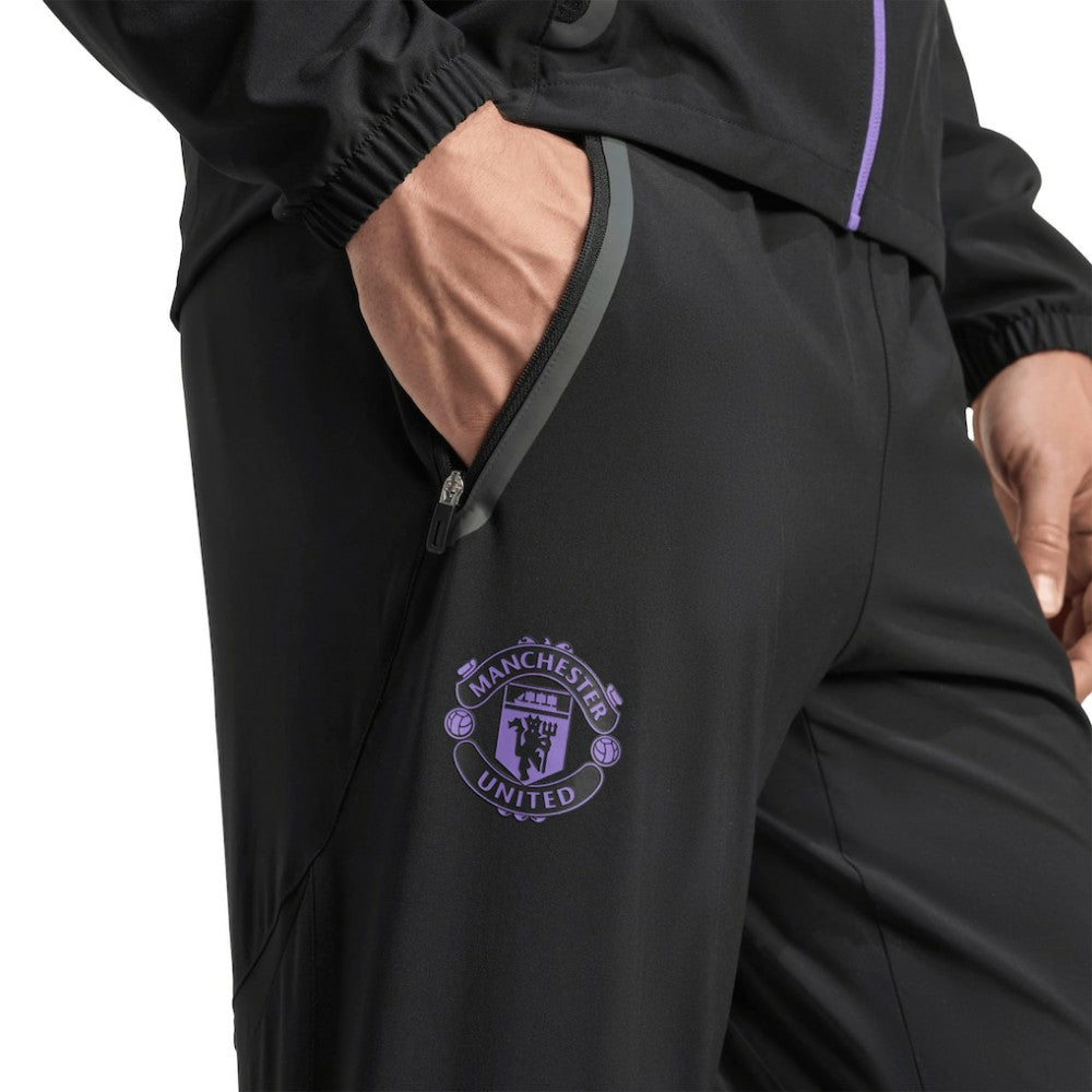 Manchester United 2025/26 Tiro Vis Tech AEROREADY Travel Pants Black - Adidas Discount