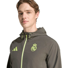 Real Madrid 2025/26 Tiro Vis Tech Travel Jacket Olive - Adidas for sale