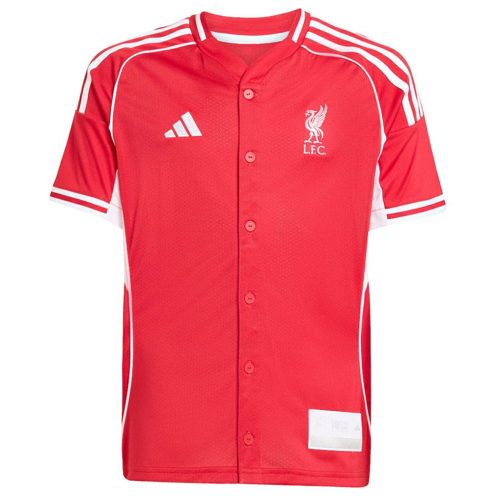 Liverpool Youth Full-Button Baseball Jersey Red - Adidas outlet