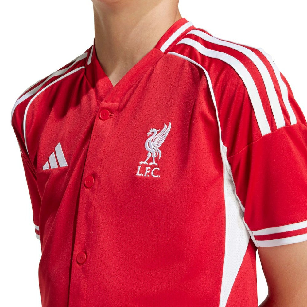 Liverpool Youth Full-Button Baseball Jersey Red - Adidas outlet