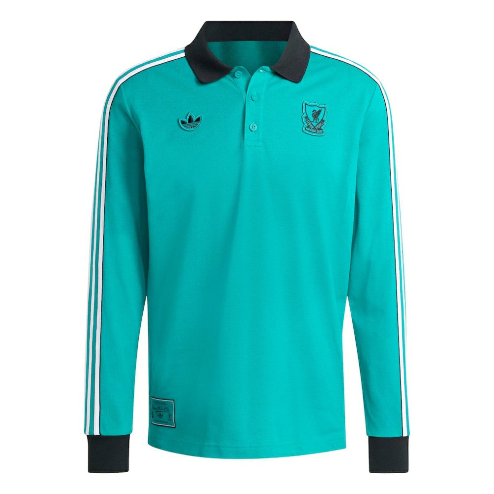 Liverpool Terrace Icons Long Sleeve Polo Green - Adidas