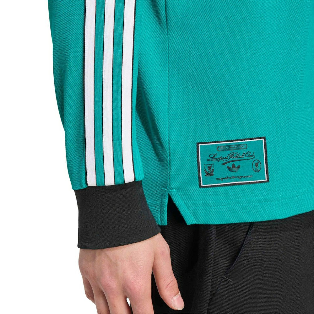 Liverpool Terrace Icons Long Sleeve Polo Green - Adidas