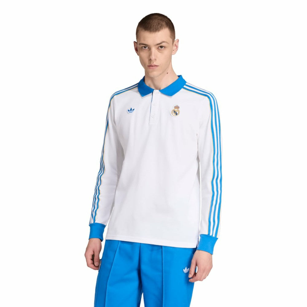 Real Madrid Terrace Icons Long Sleeve Polo White - Adidas