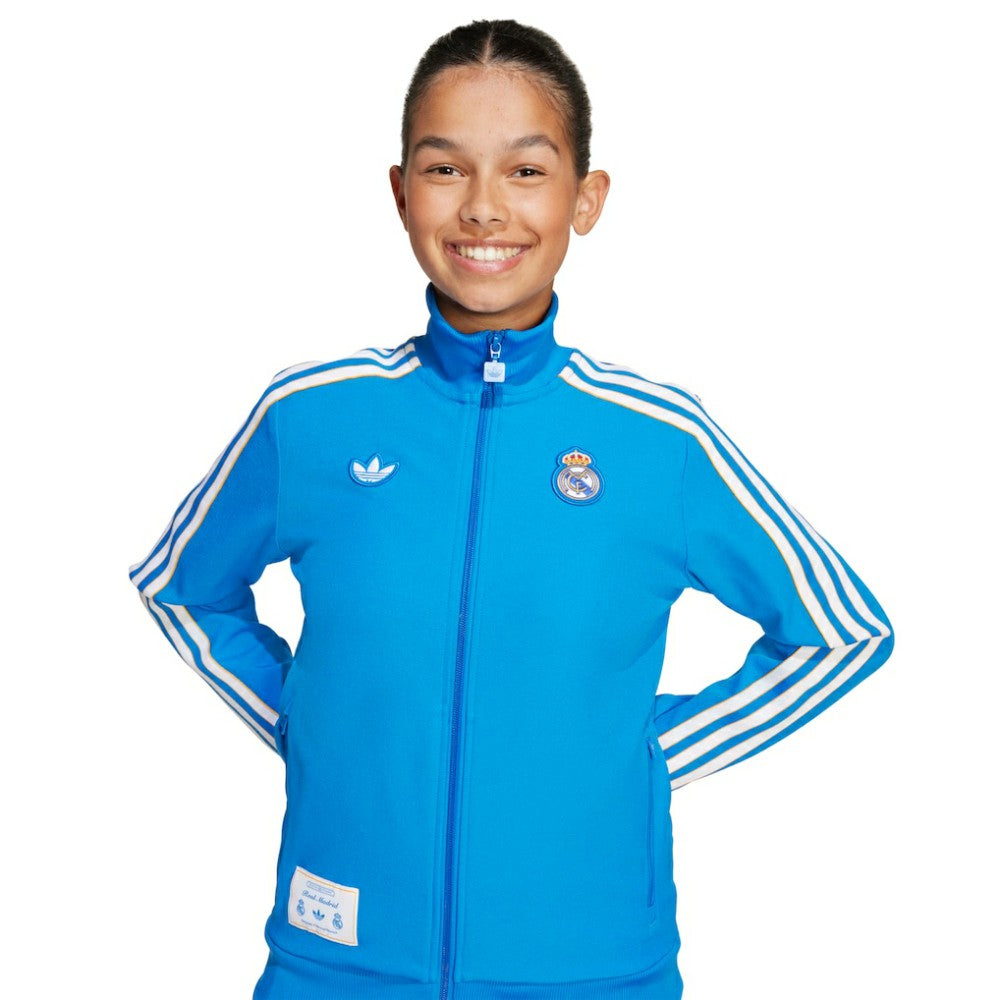 Real Madrid Youth Terrace Icons Full-Zip Track Jacket Blue - Adidas Discount