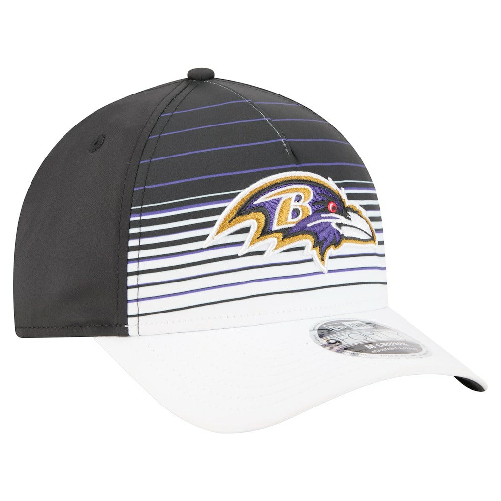 Baltimore Ravens New Era Adventure Gradient 9FORTY M-Crown A-Frame Adjustable Hat White/Black