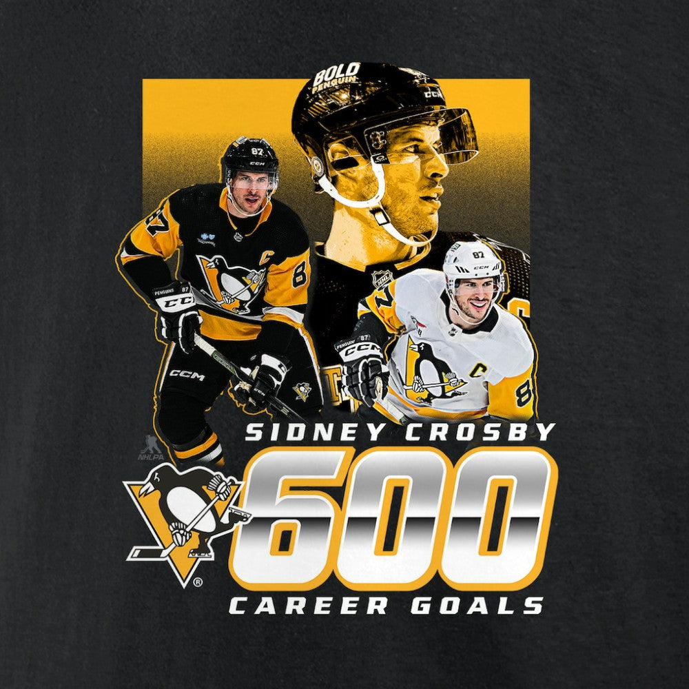 Sidney Crosby Pittsburgh Penguins 600 Career Goals T-Shirt - Black - NHL 202455748
