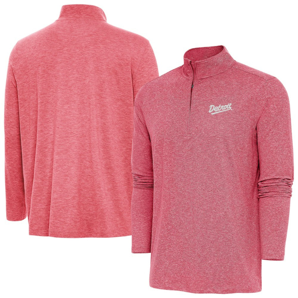 Detroit Red Wings Antigua 2025 NHL Stadium Series Hunk Quarter-Zip Jacket - Heather Red - NHL 202455765