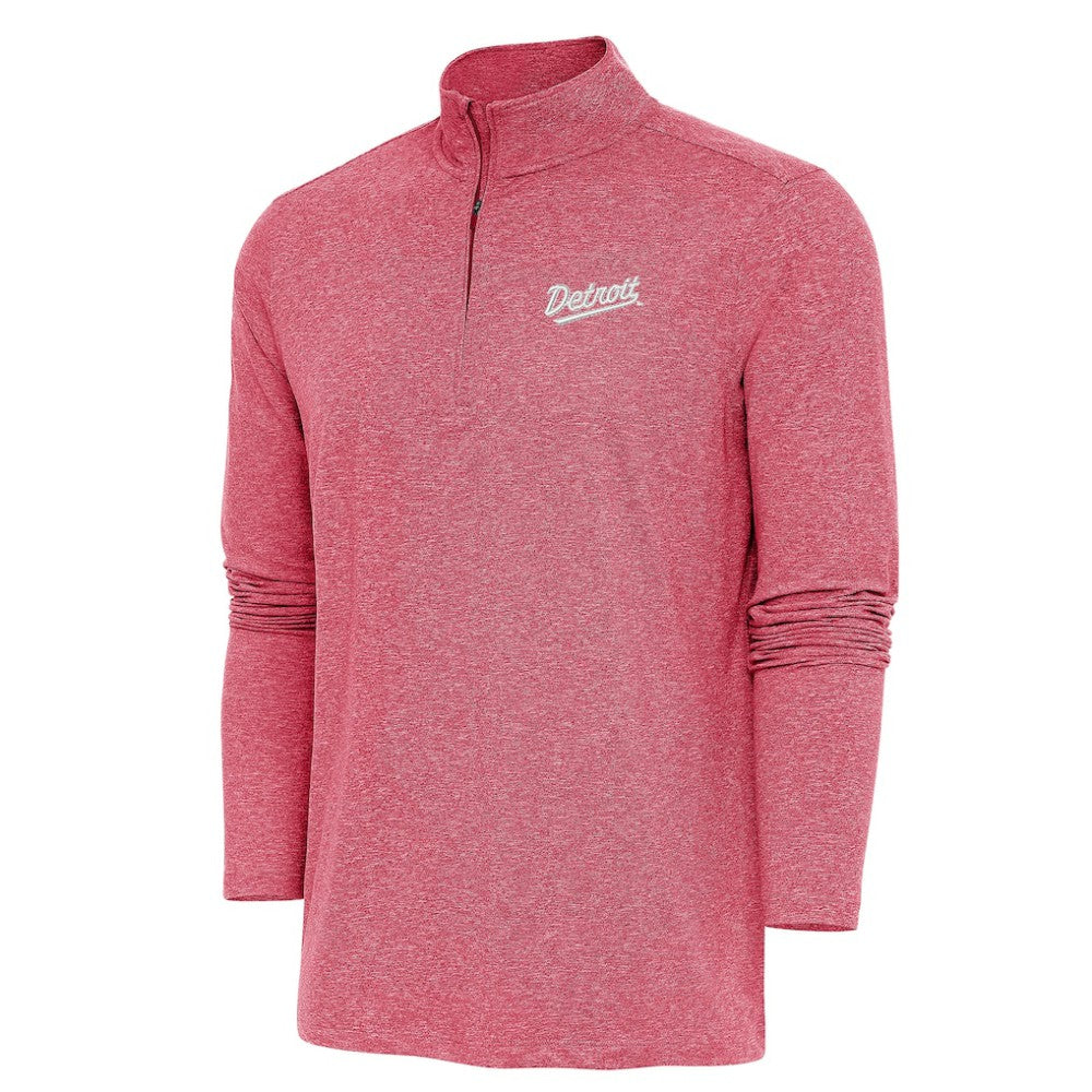 Detroit Red Wings Antigua 2025 NHL Stadium Series Hunk Quarter-Zip Jacket - Heather Red - NHL 202455765
