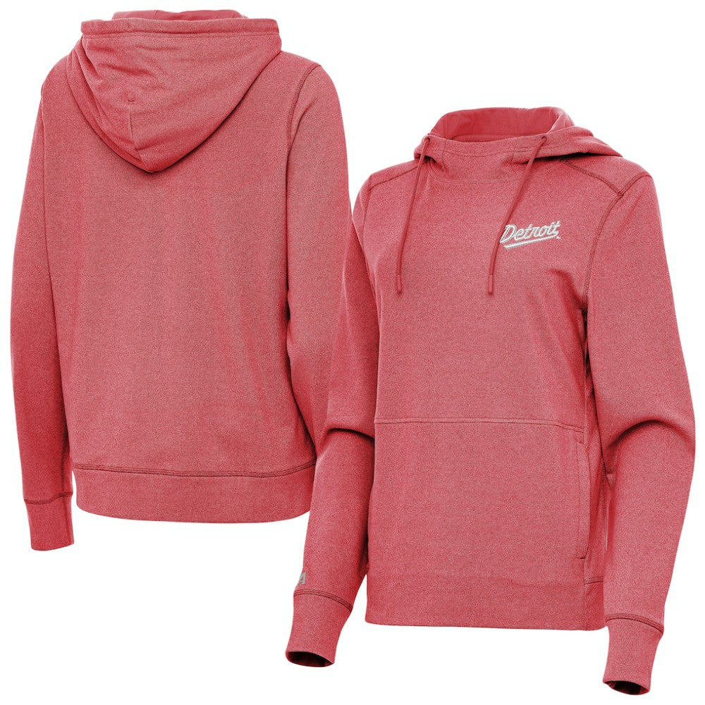 Detroit Red Wings Antigua Women's 2025 NHL Stadium Series Justice Pullover Hoodie - Heather Red - NHL 202455769
