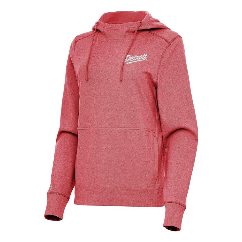 Detroit Red Wings Antigua Women's 2025 NHL Stadium Series Justice Pullover Hoodie - Heather Red - NHL 202455769