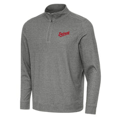 Detroit Red Wings Antigua 2025 NHL Stadium Series Subtle Quarter-Zip Top - Heather Black - NHL 202455776