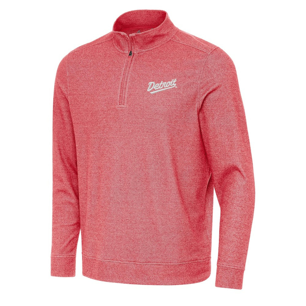 Detroit Red Wings Antigua 2025 NHL Stadium Series Subtle Quarter-Zip Top - Heather Red - NHL 202455779