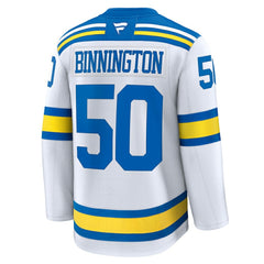 Jordan Binnington St. Louis Blues Fanatics Away Premium Player Jersey - White - NHL 202458095