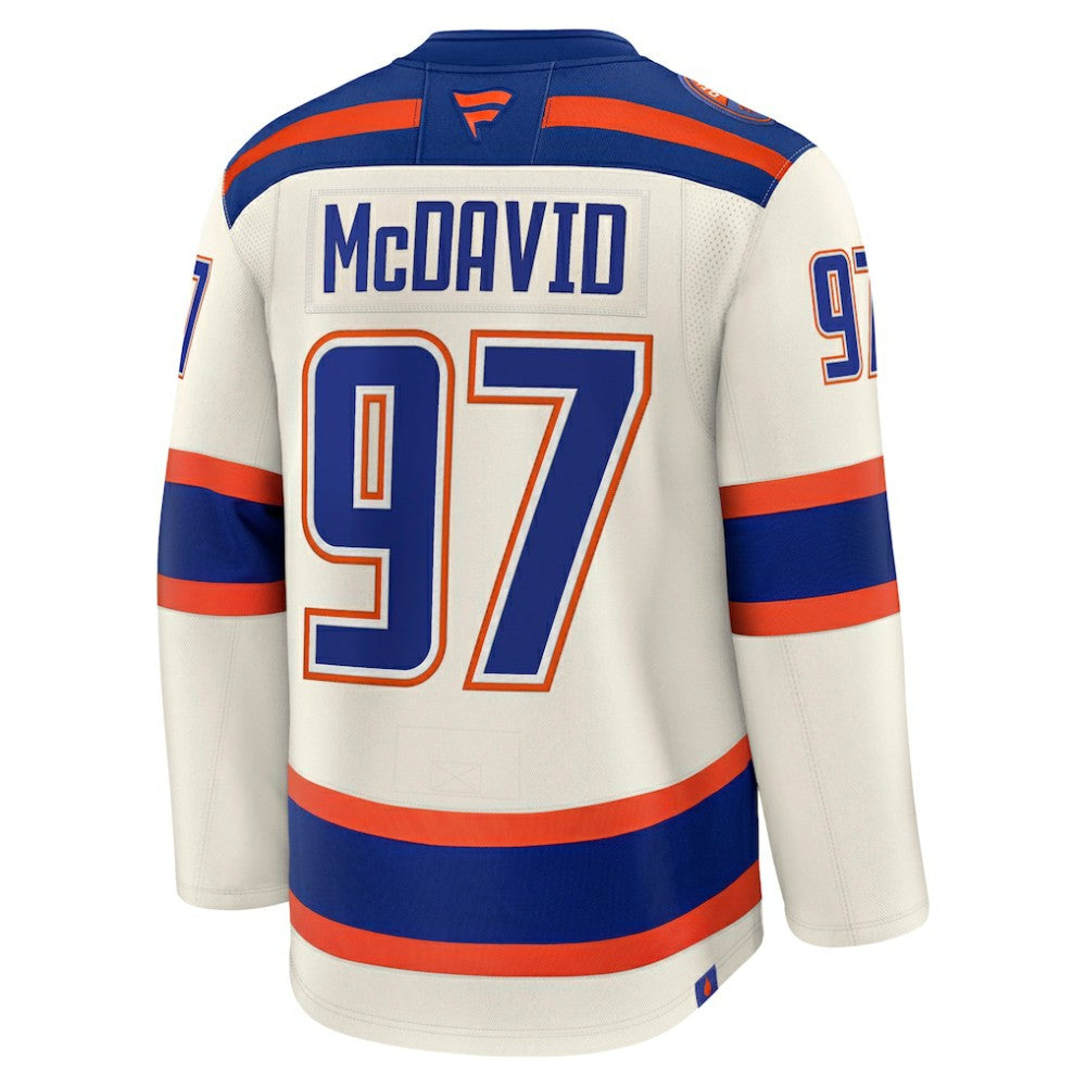 Connor McDavid Edmonton Oilers Fanatics Alternate Premium Jersey - Light Beige - NHL 202458132
