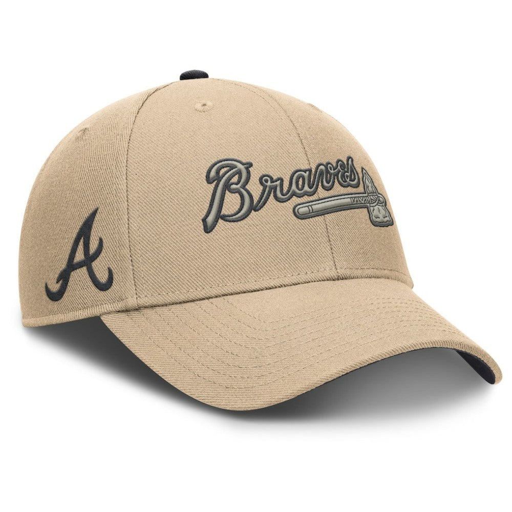 Atlanta Braves Nike Rise Adjustable Hat - Khaki - Nike Online