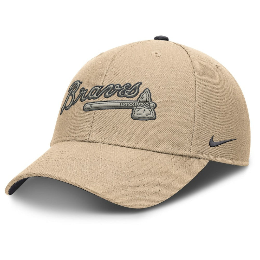 Atlanta Braves Nike Rise Adjustable Hat - Khaki - Nike Online