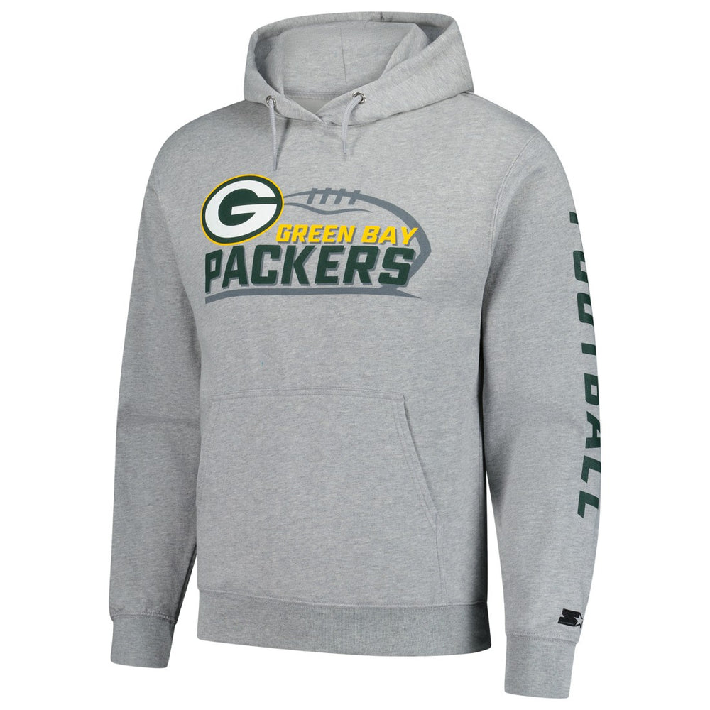 Green Bay Packers Starter Vintage Pullover Hoodie Heather Gray