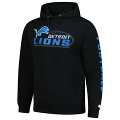 Detroit Lions Starter Vintage Pullover Hoodie Black