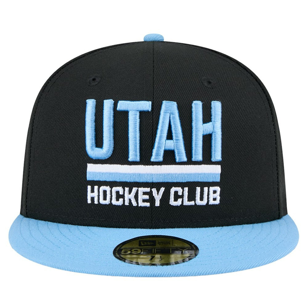 Utah Mammoth New Era Lockup 1st Season 59FIFTY Fitted Hat - Black/Light Blue - NHL 202459352